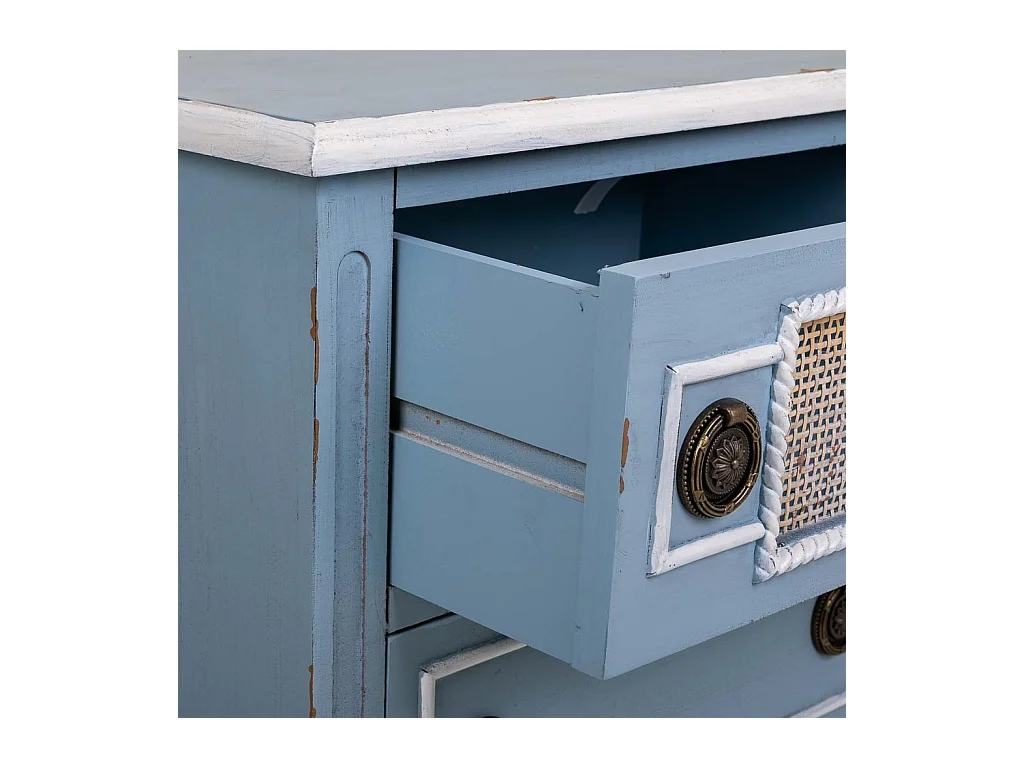 Blauer Nachttisch aus Holz 50x36x56,5