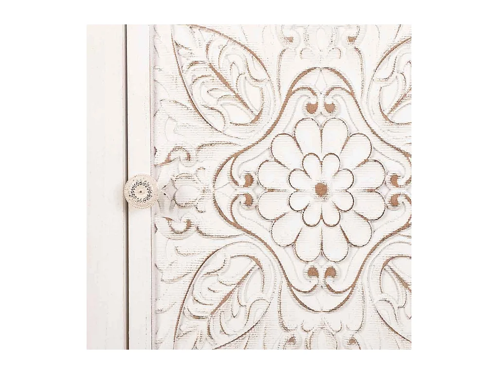 Mesa de cabeceira de madeira branca 46x32,5x74