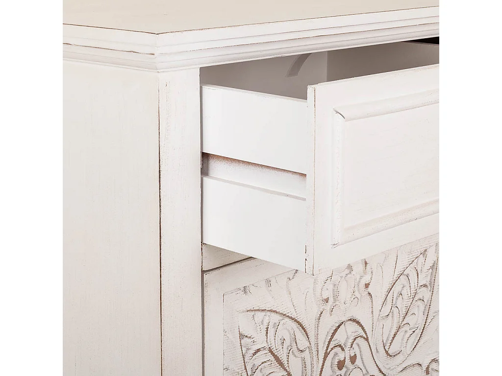 Mesa de cabeceira de madeira branca 46x32,5x74