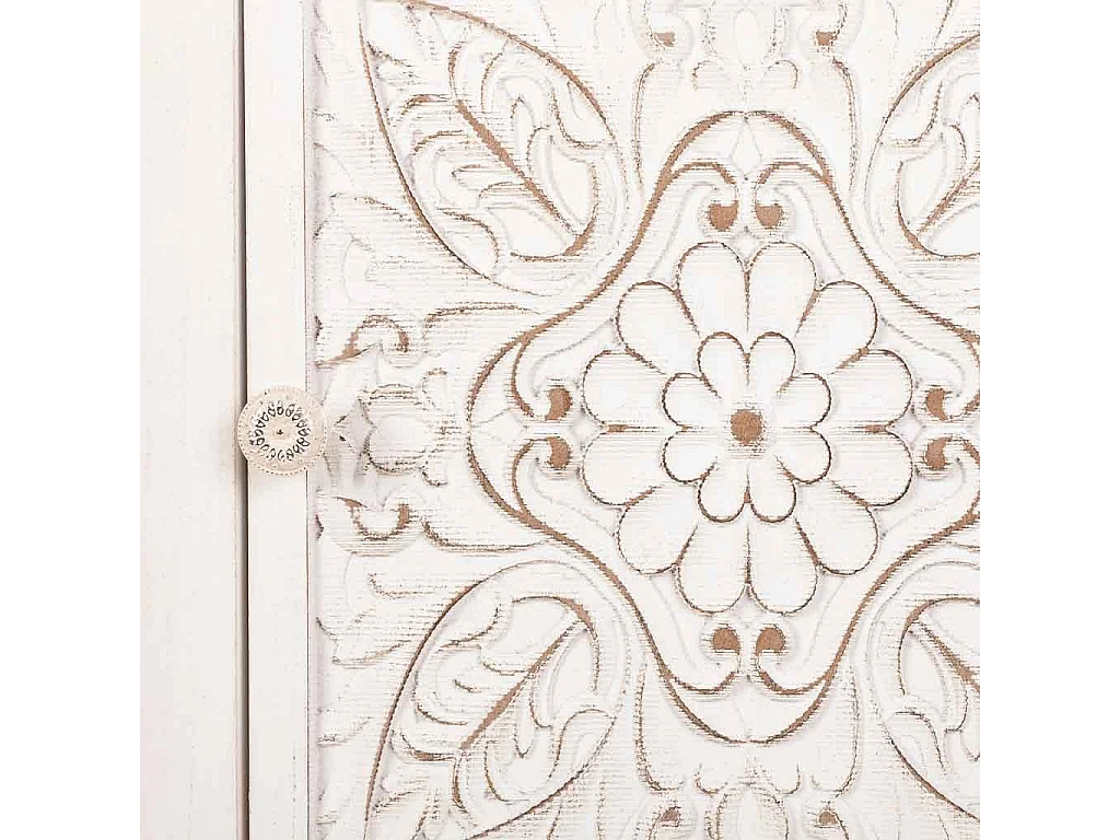 Mesa de cabeceira de madeira branca 46x32,5x74