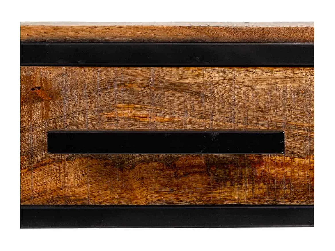 Brauner Nachttisch aus Holz und Metall, 61x61x57