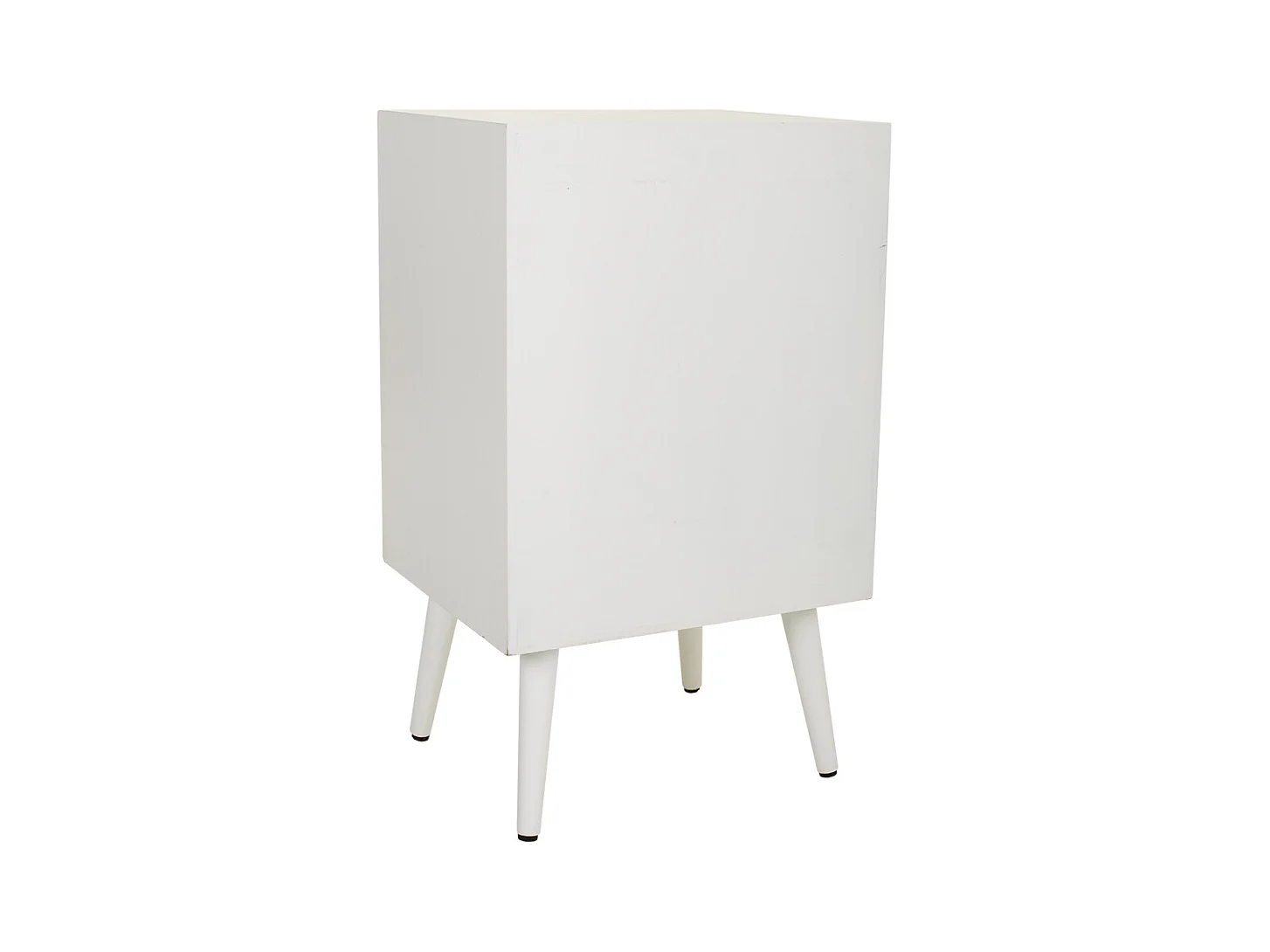 Mesita de madera y rejilla blanca 42x36.5x71