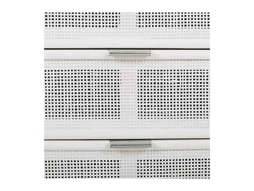 Mesita de madera y rejilla blanca 42x36.5x71