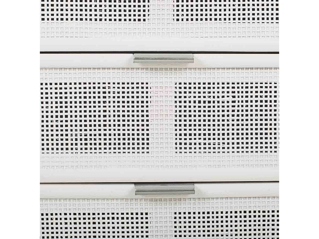 Mesa de cabeceira de madeira e malha branca 42x36,5x71