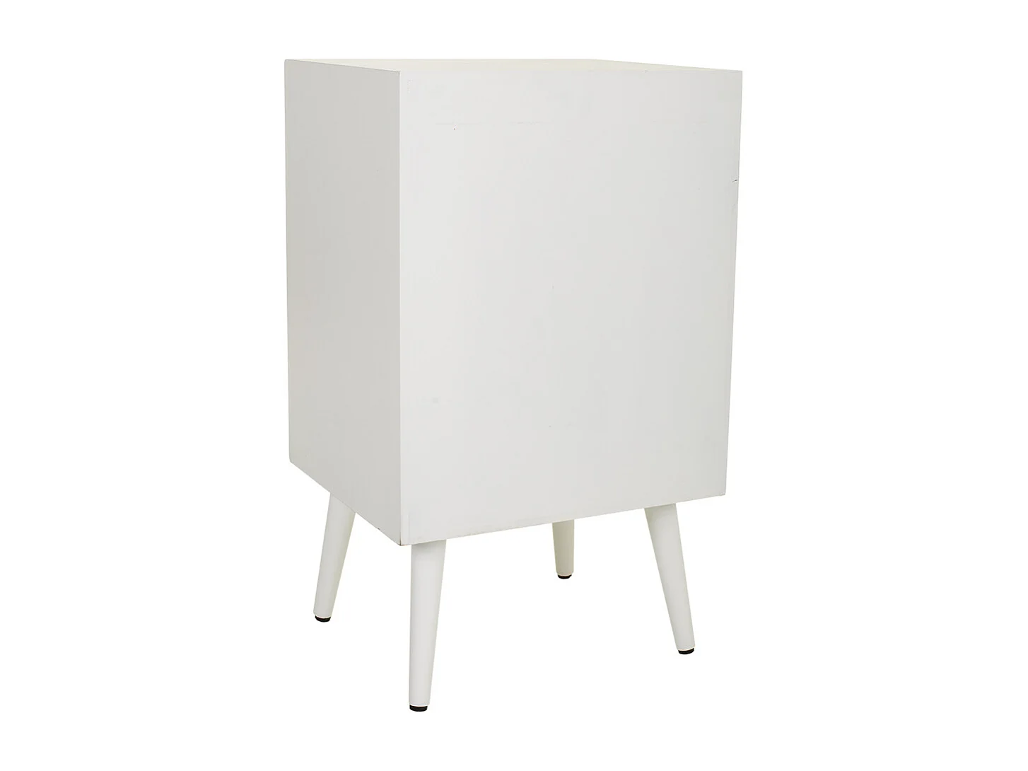 Table de chevet En Bois Et Treillis Blanc 42x36.5x71h