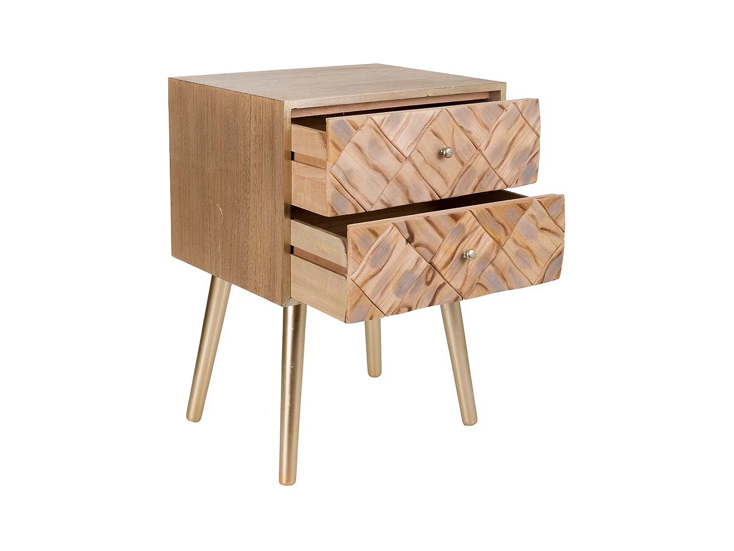 Brauner Nachttisch aus Holz 44,5x35x61