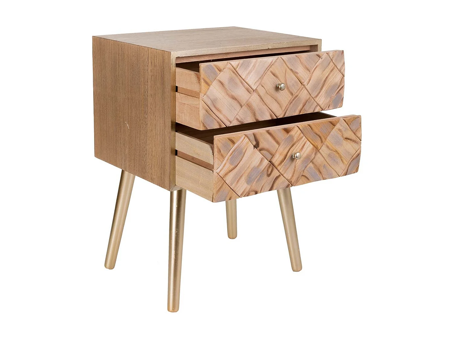 Brauner Nachttisch aus Holz 44,5x35x61