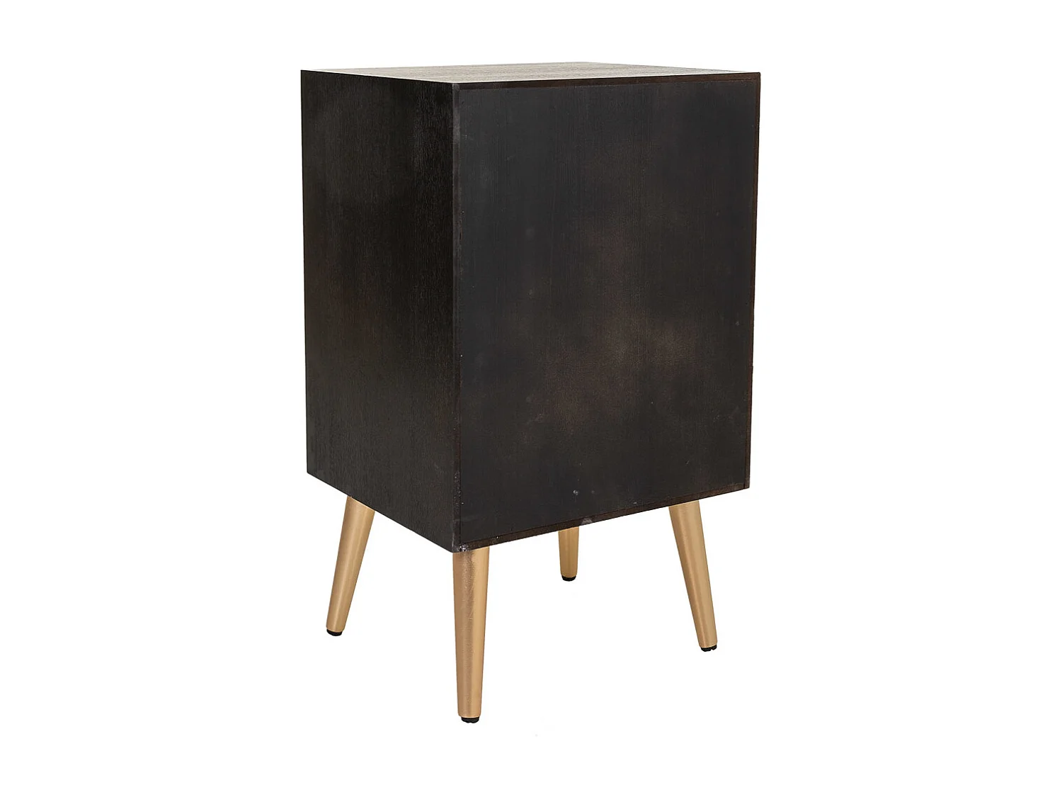 Mesa de cabeceira em madeira lacada preta e rede 42x36,5x71