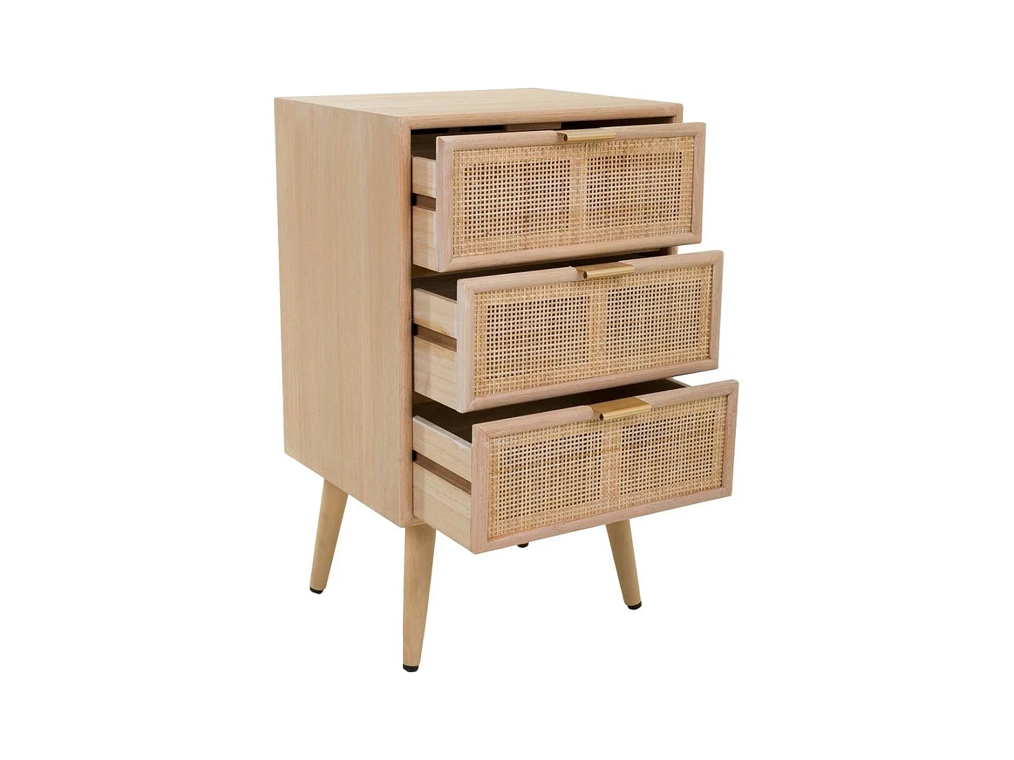 Table de chevet En Bois Et Grille Marron 42x36.5x71h