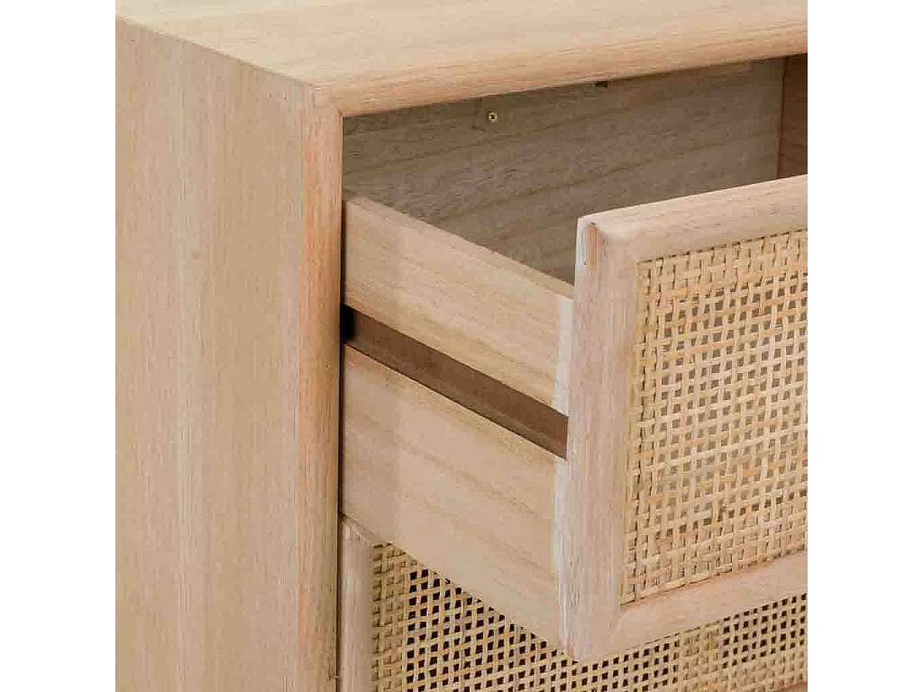 Table de chevet En Bois Et Grille Marron 42x36.5x71h