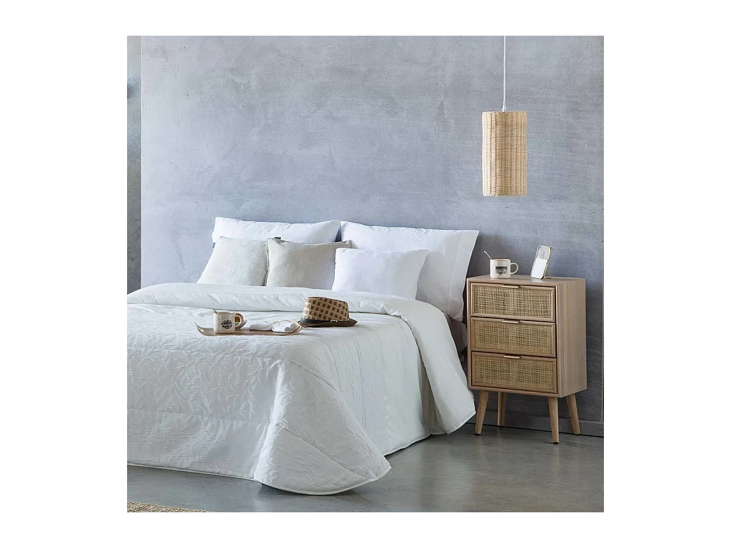 Comodino in legno e rete marrone 42x36,5x71