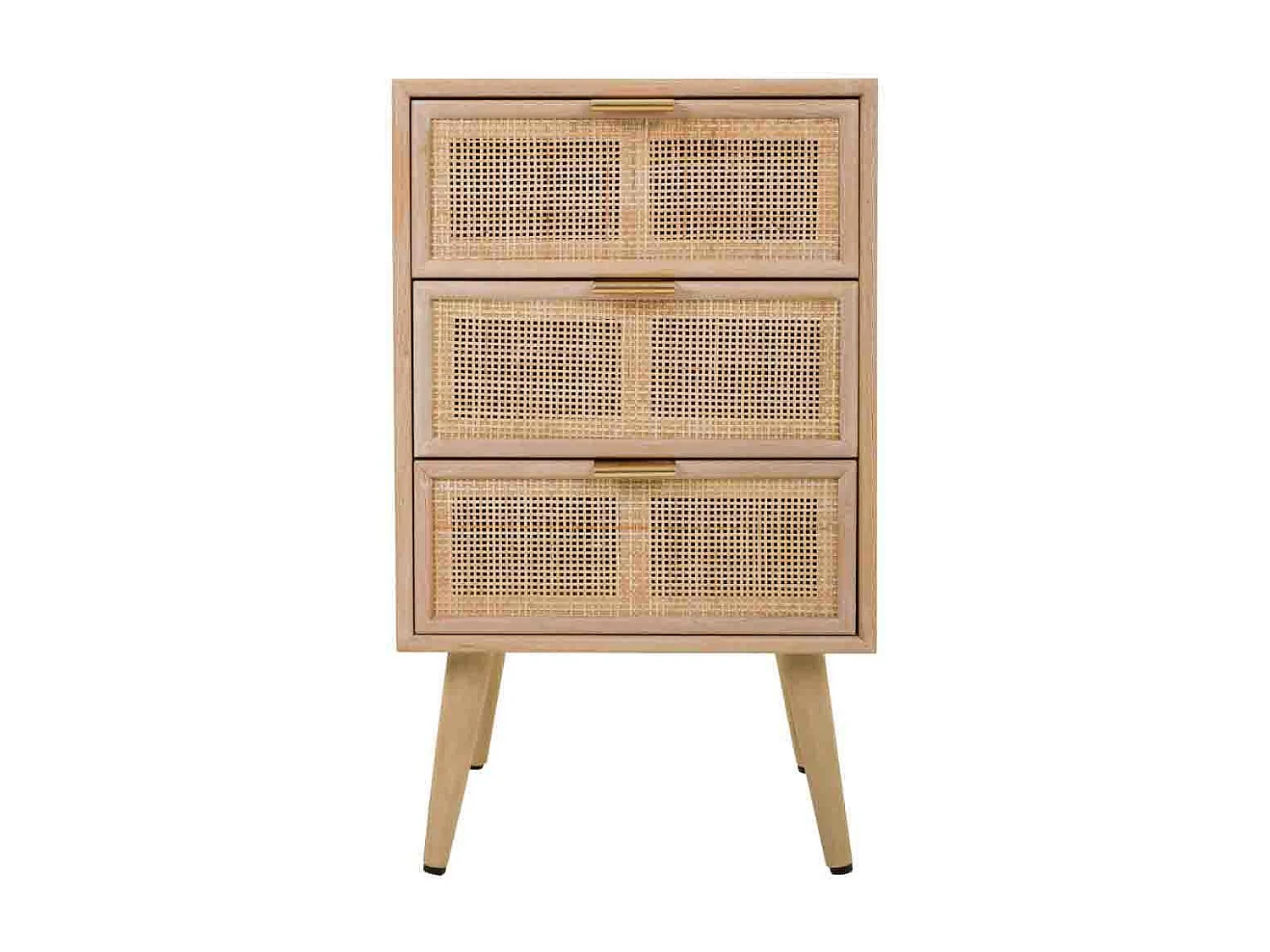 Mesita de madera y rejilla marrón 42x36.5x71