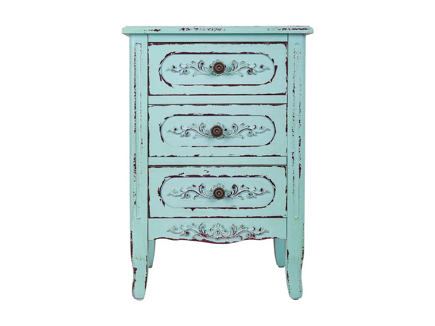 Blauer Nachttisch aus Holz 46x32,5x67