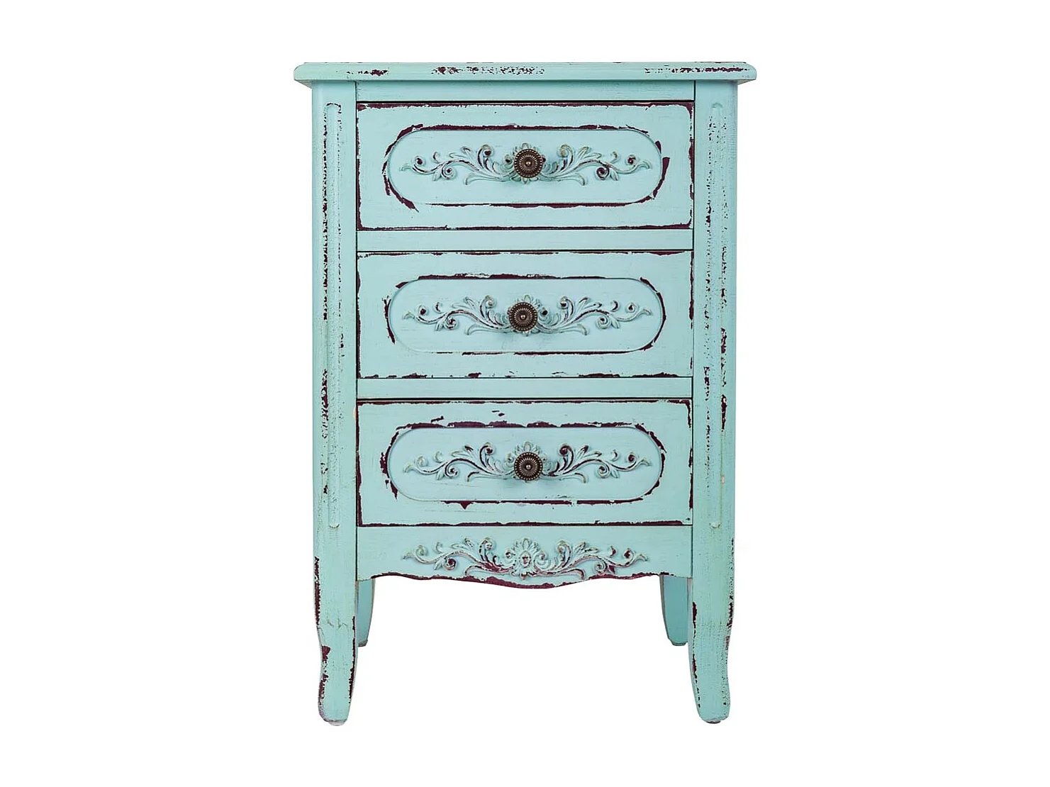 Comodino in legno blu 46x32,5x67