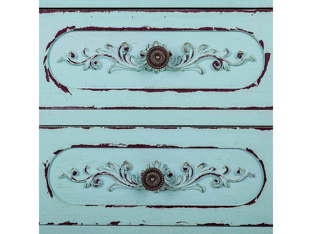 Comodino in legno blu 46x32,5x67