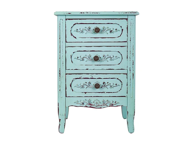 Blauer Nachttisch aus Holz 46x32,5x67