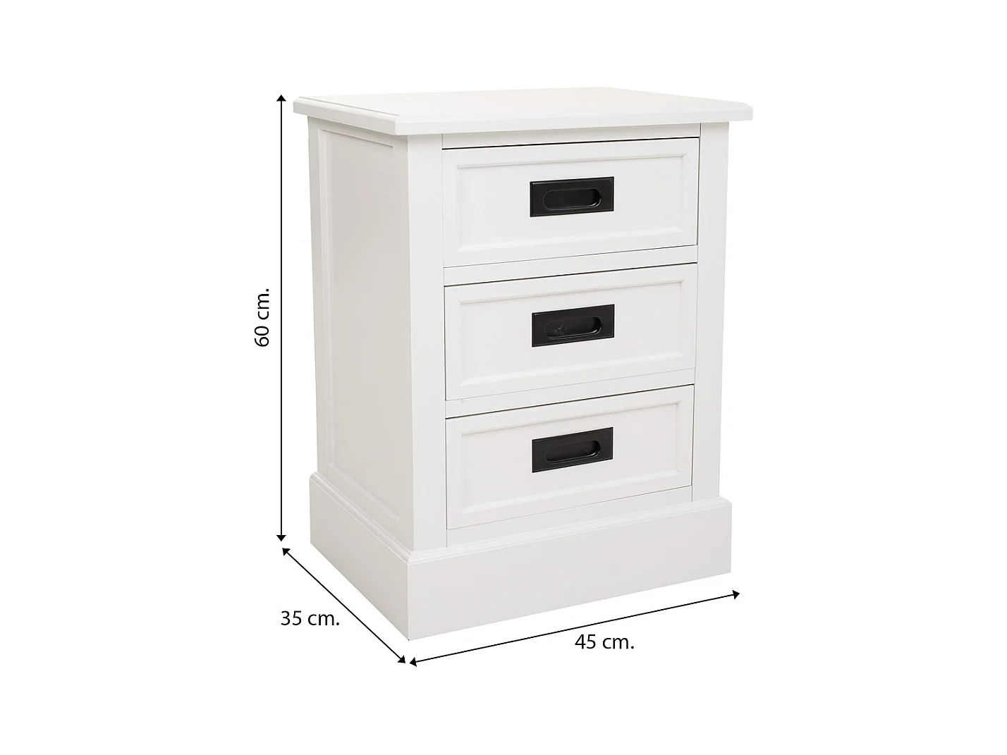 Mesita de madera blanca 45x35x60