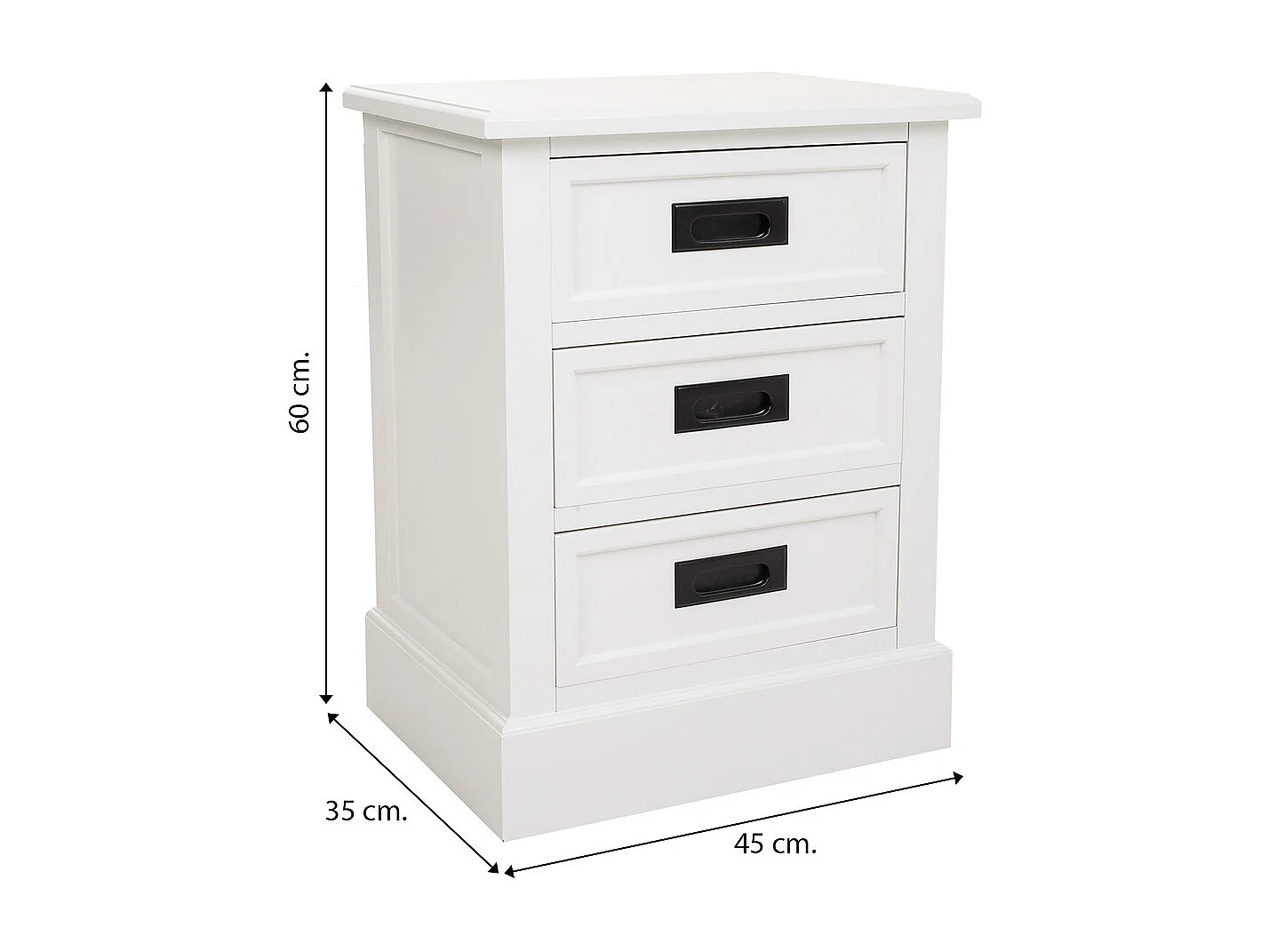 Mesita de madera blanca 45x35x60