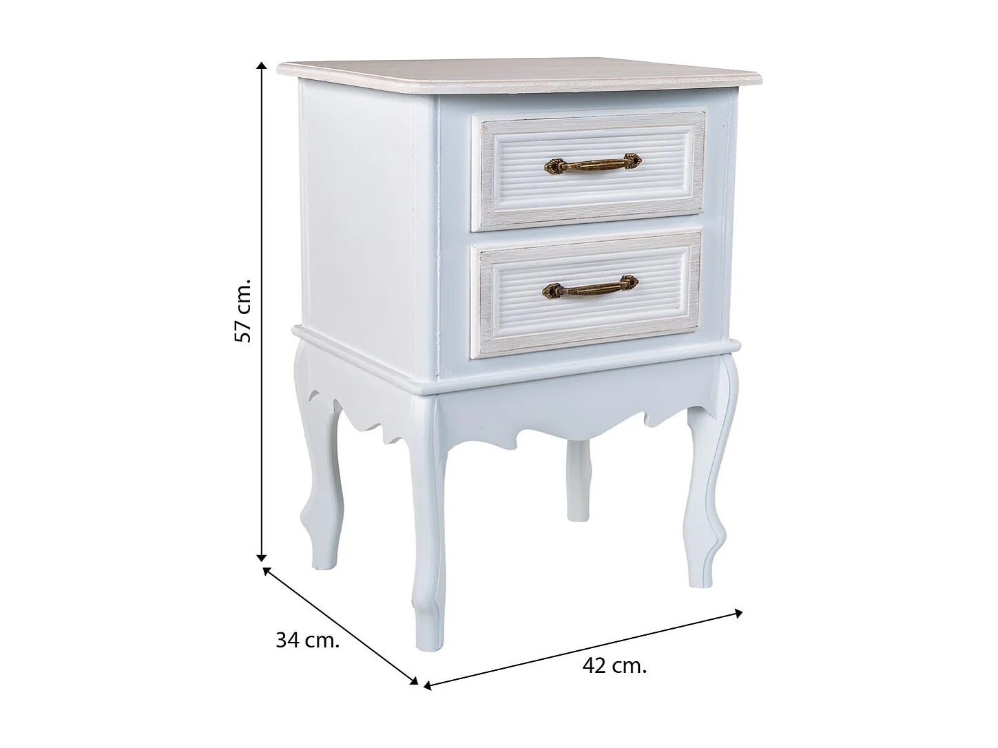 Table de chevet En Bois Blanc 42x34x57h