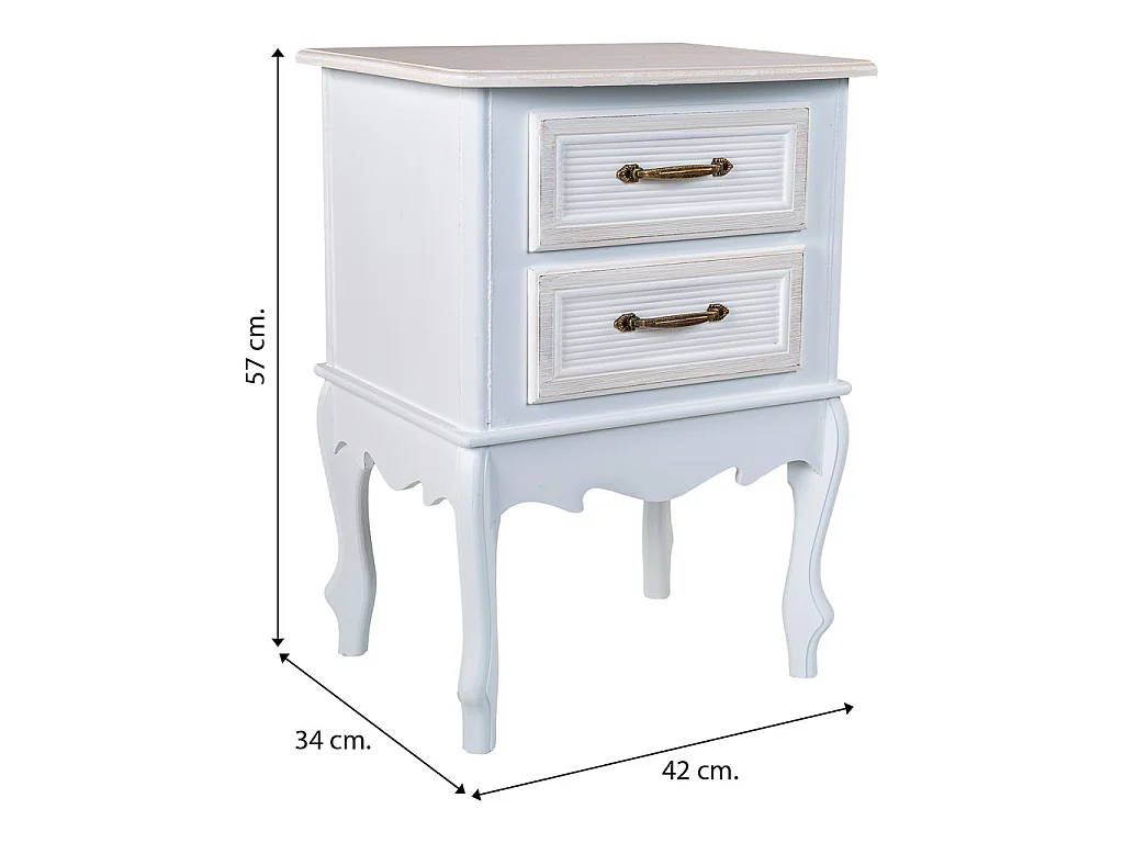 Mesita de madera blanca 42x34x57