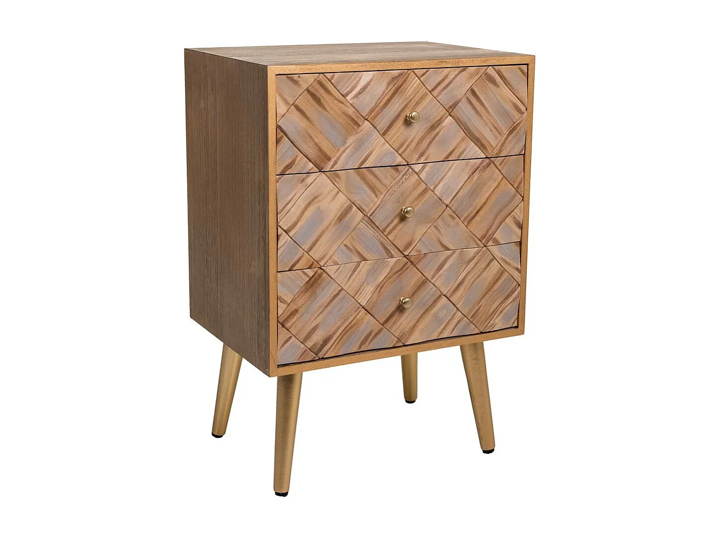 Brauner Nachttisch aus Holz 44x35x65