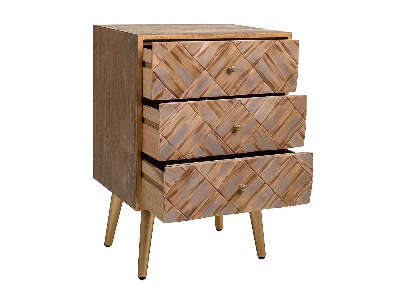 Brauner Nachttisch aus Holz 44x35x65