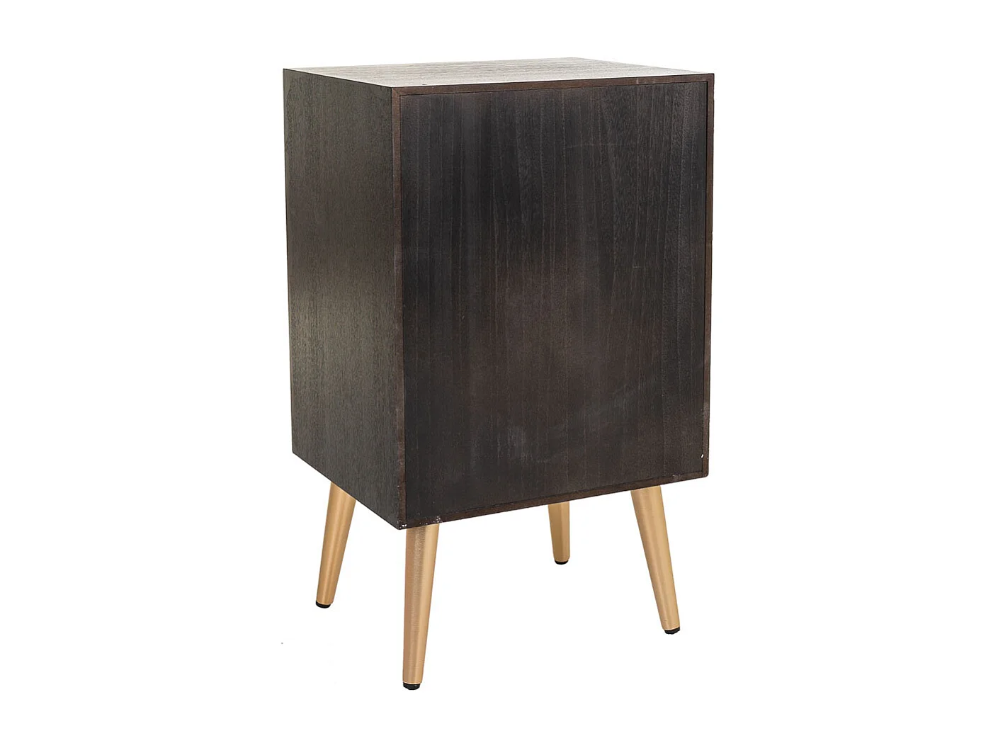 Mesa de cabeceira em madeira lacada preta e rede 42x36,5x71