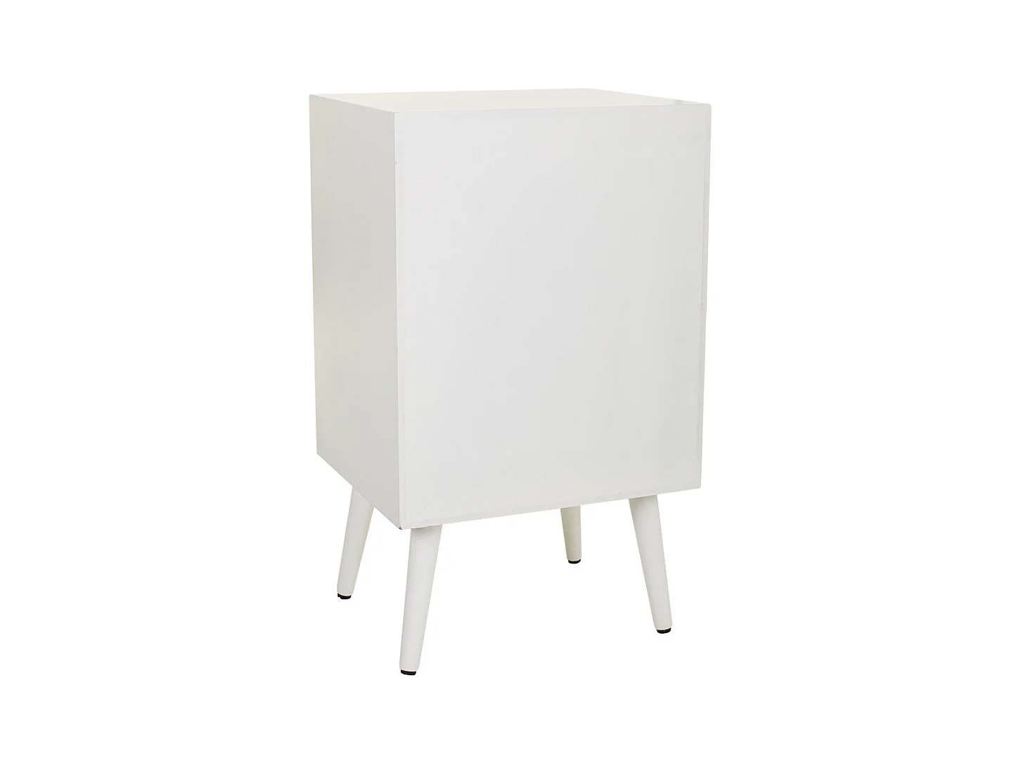 Comodino in legno e rete bianca 42x36,5x71