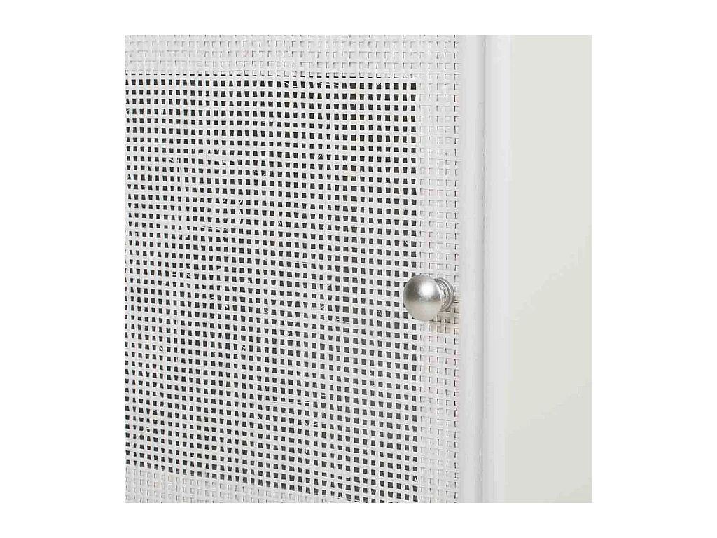 Comodino in legno e rete bianca 42x36,5x71