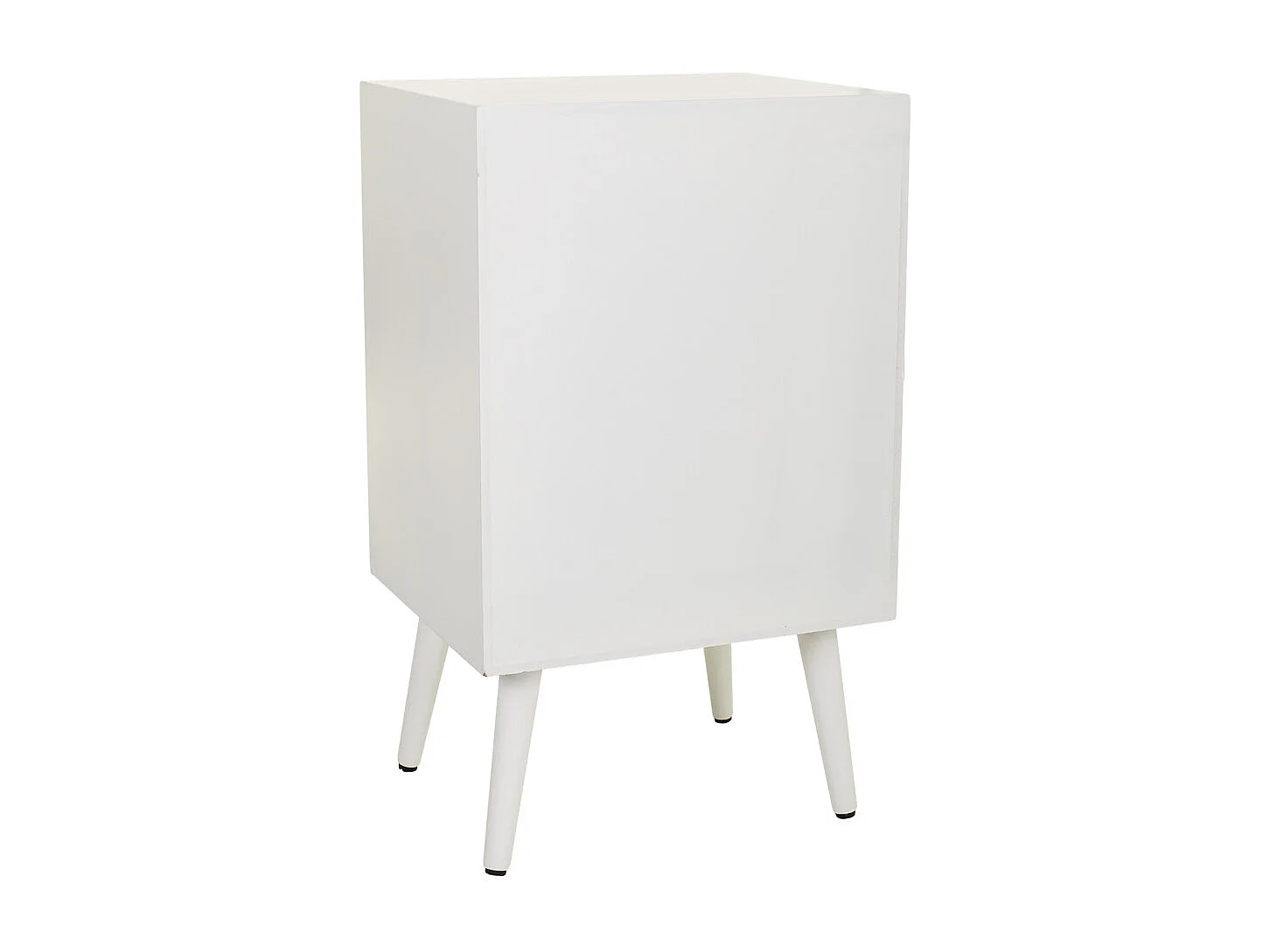 Mesa de cabeceira de madeira e malha branca 42x36,5x71