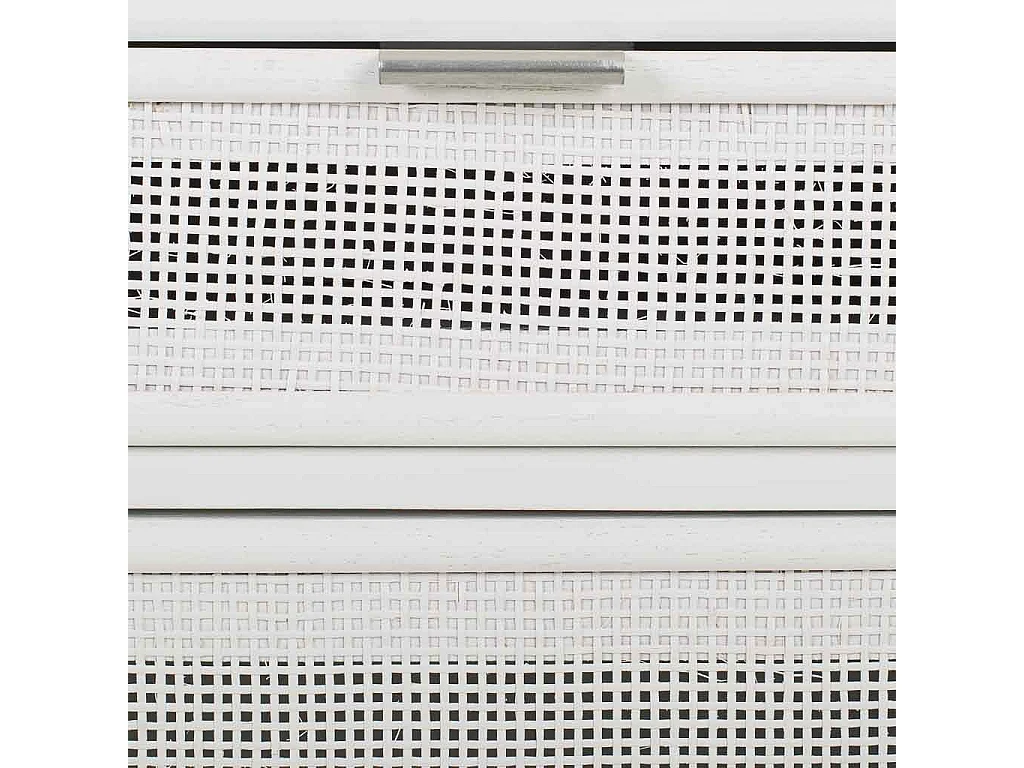 Mesa de cabeceira de madeira e malha branca 42x36,5x71