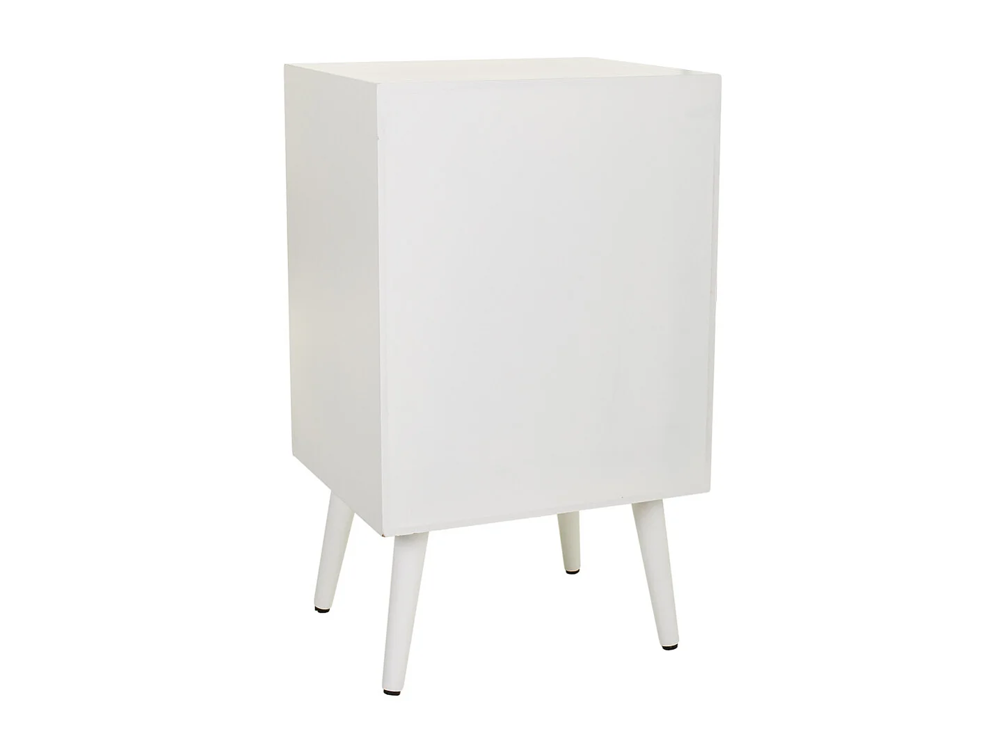 Table de chevet En Bois Et Treillis Blanc 42x36.5x71h