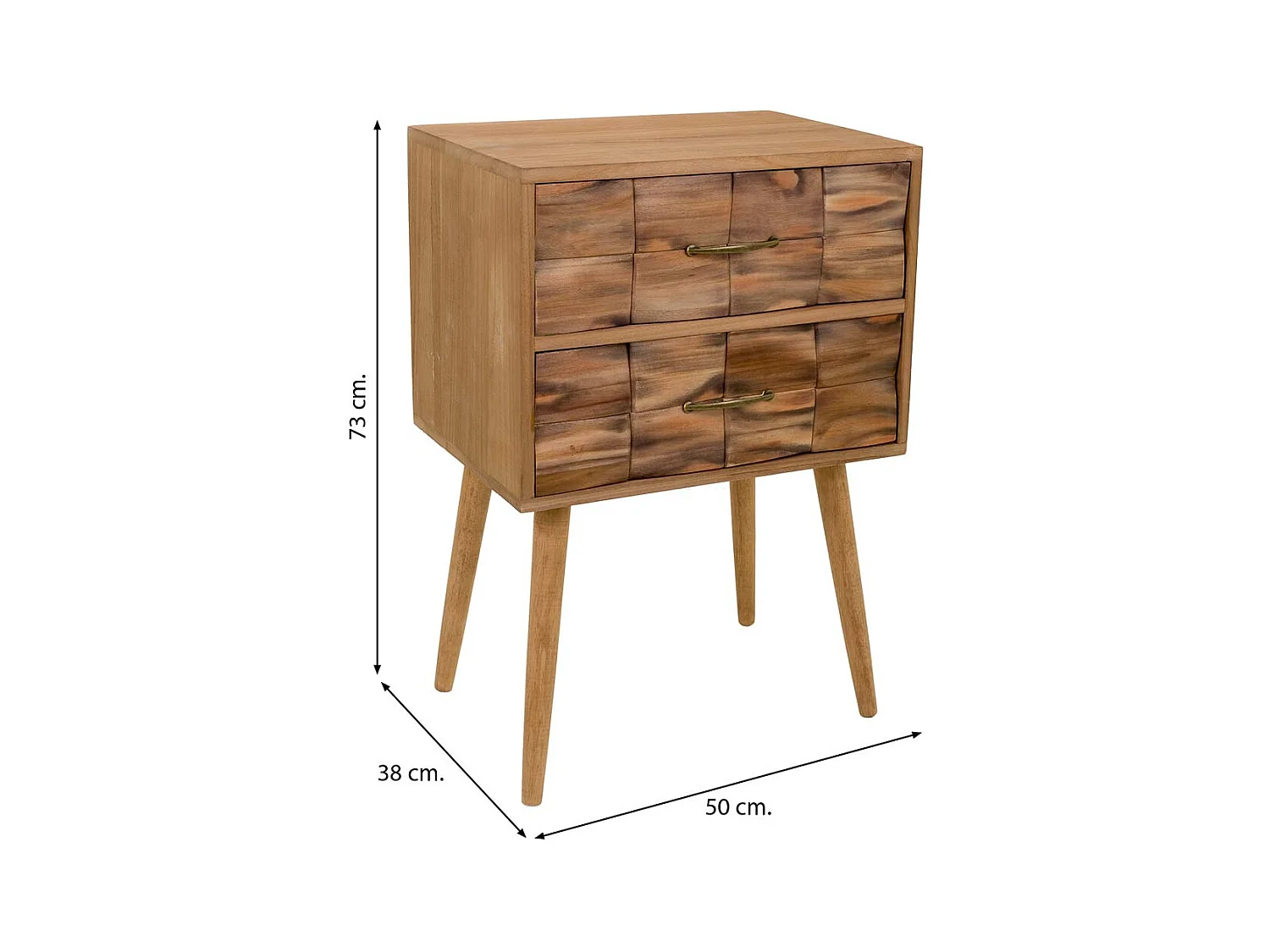 Brauner Nachttisch aus Holz 50x38x73