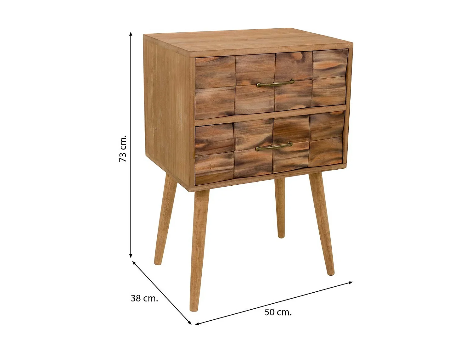 Brauner Nachttisch aus Holz 50x38x73