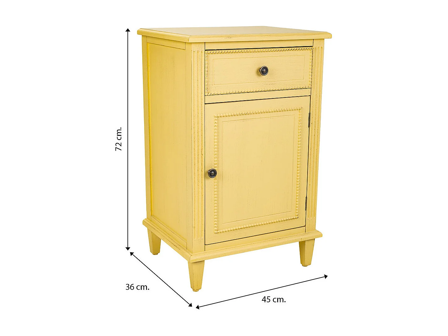 Comodino in legno beige 45x36x72