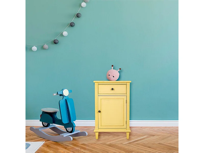 Comodino in legno beige 45x36x72