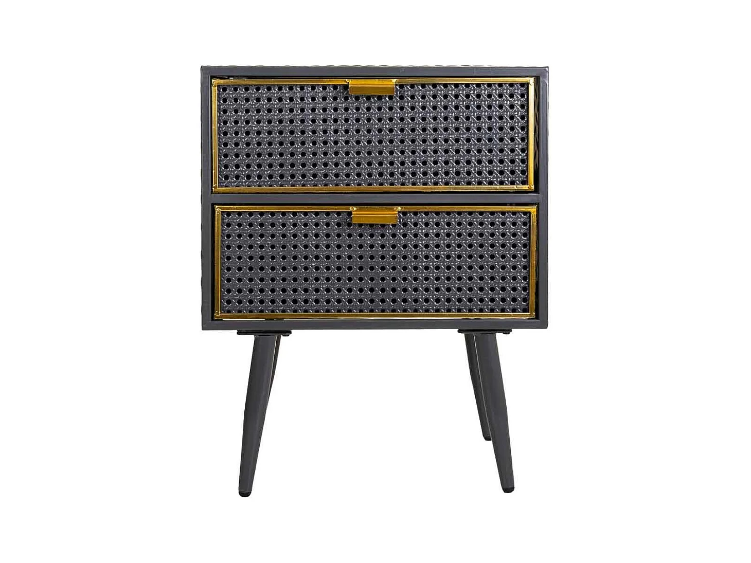 Schwarzer Nachttisch aus Metall 50x30x62