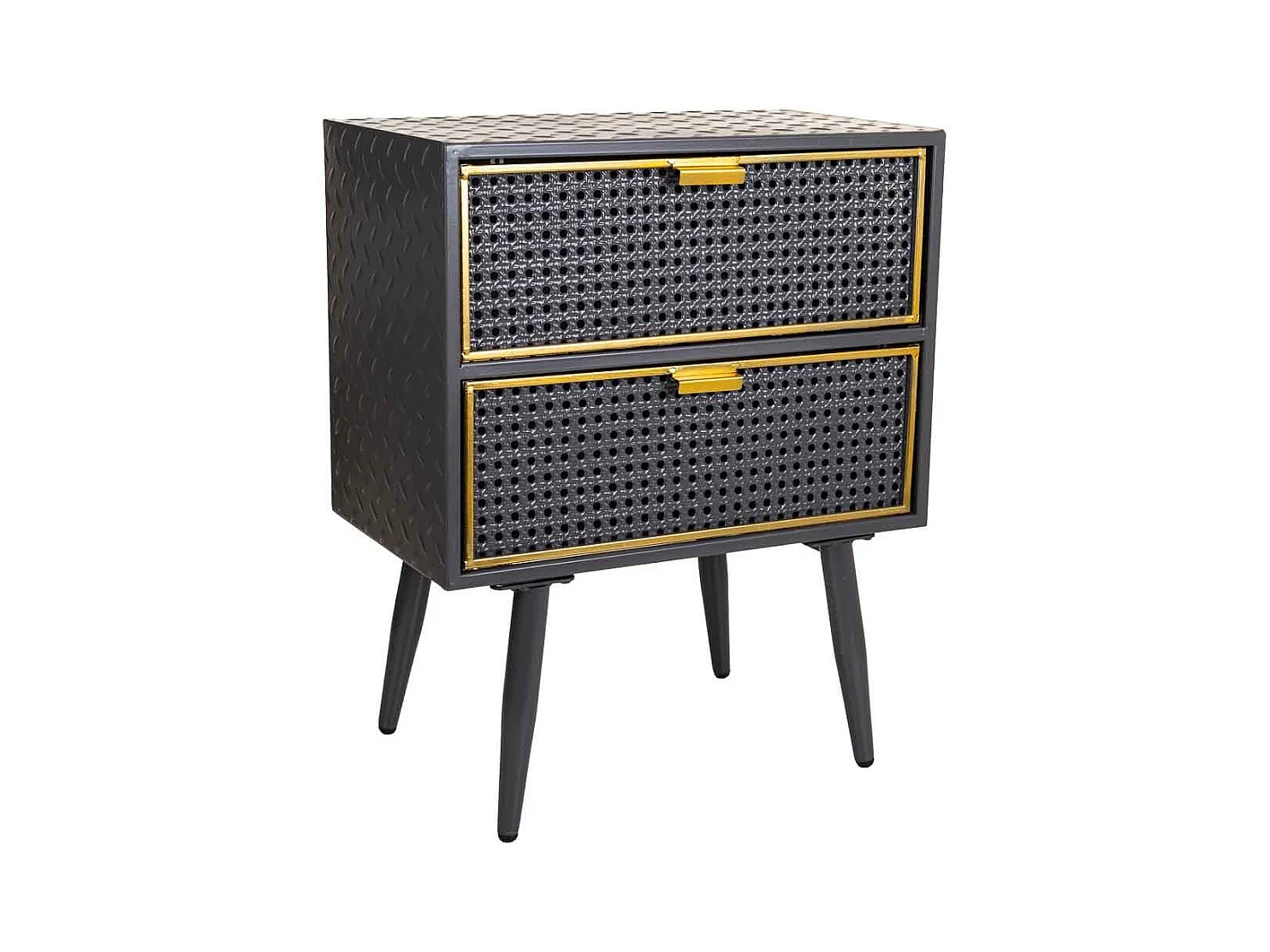 Schwarzer Nachttisch aus Metall 50x30x62