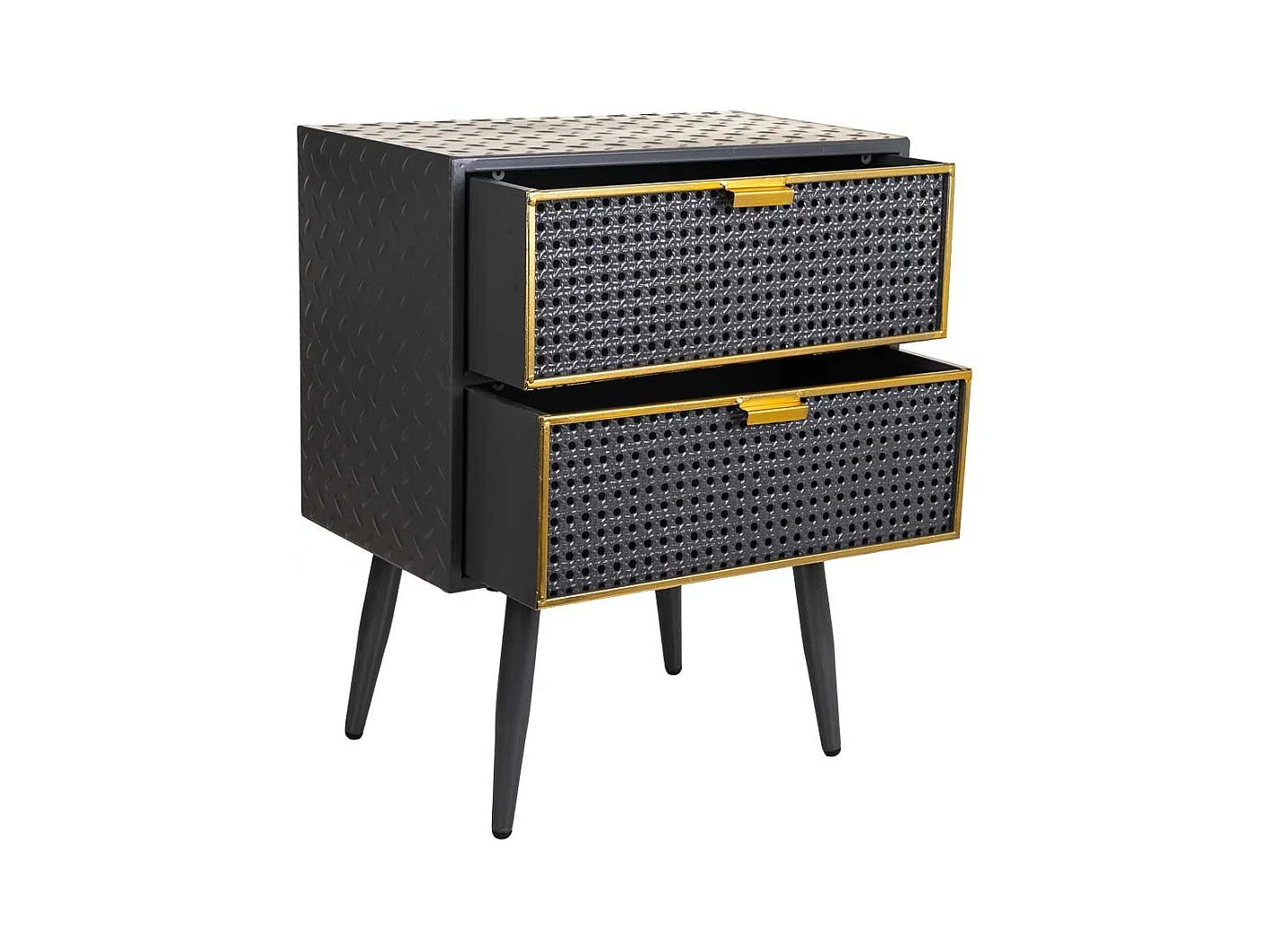 Schwarzer Nachttisch aus Metall 50x30x62