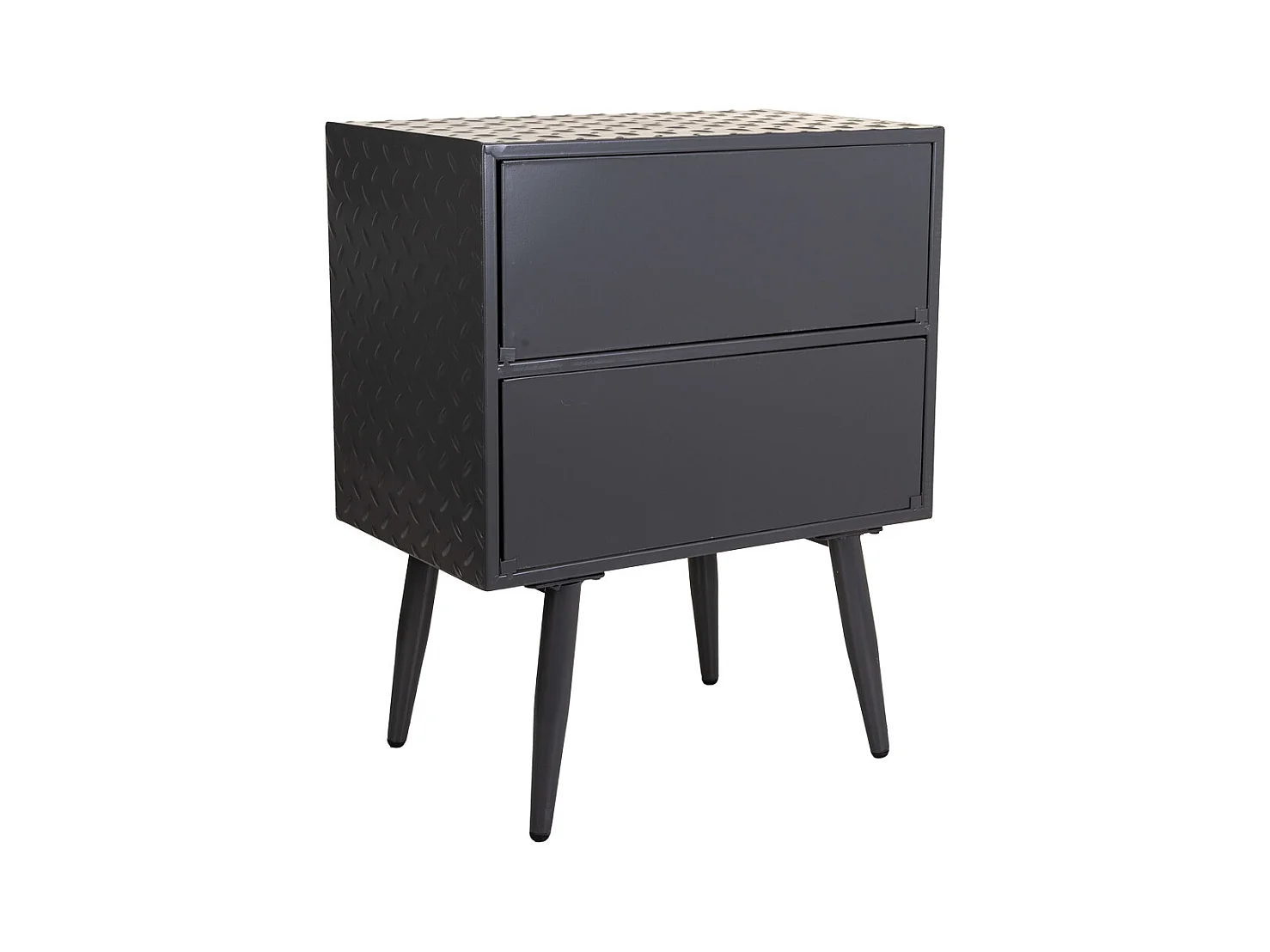 Schwarzer Nachttisch aus Metall 50x30x62