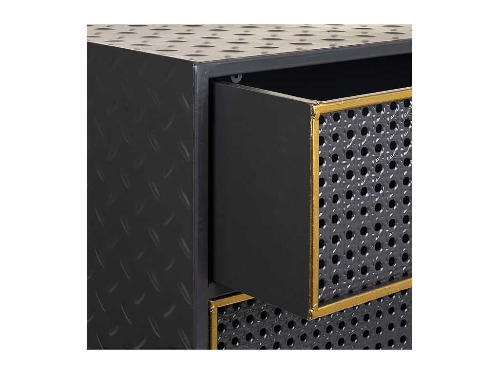 Schwarzer Nachttisch aus Metall 50x30x62