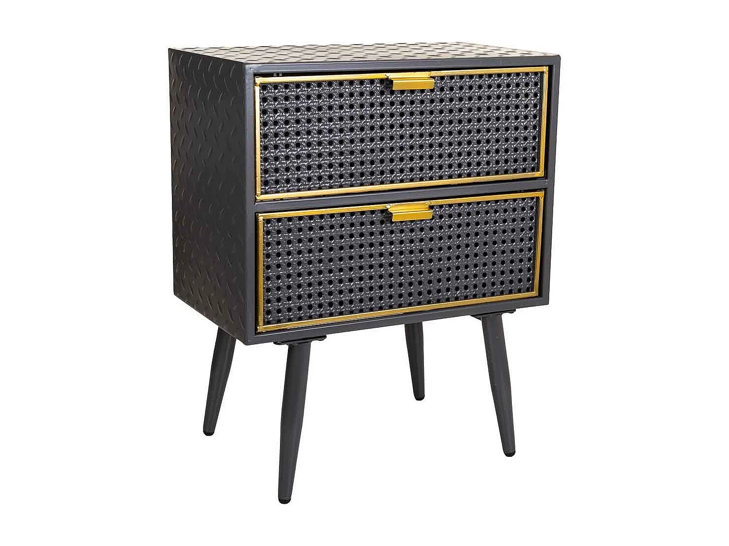 Mesa de cabeceira de metal preto 50x30x62