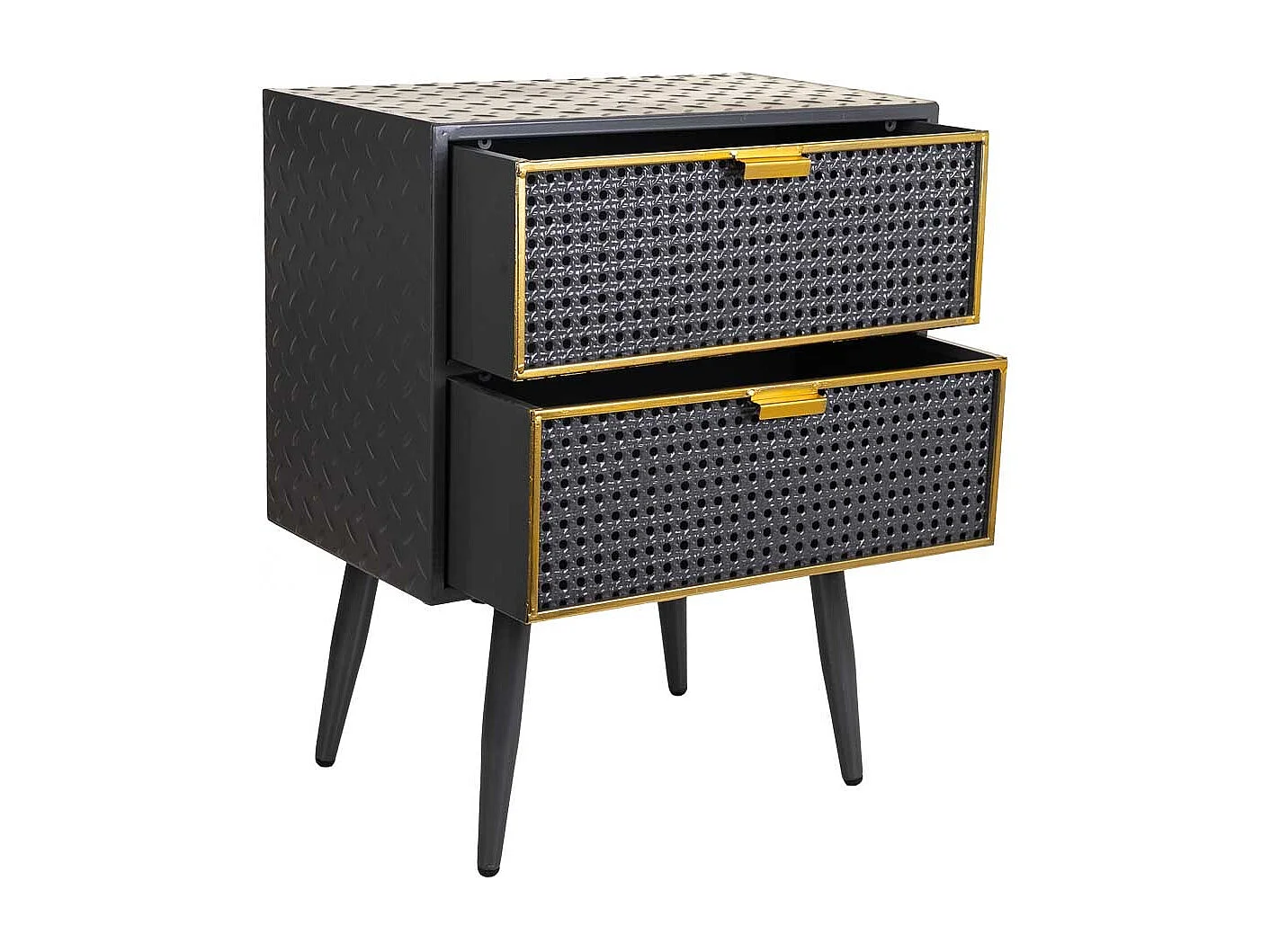 Mesa de cabeceira de metal preto 50x30x62