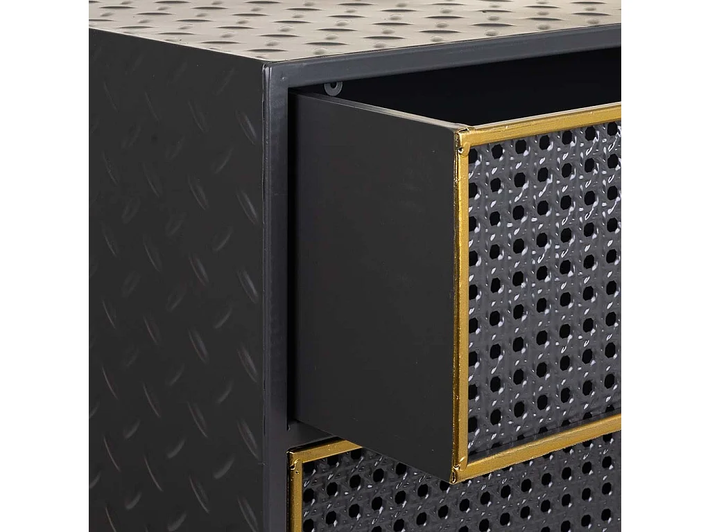 Mesa de cabeceira de metal preto 50x30x62