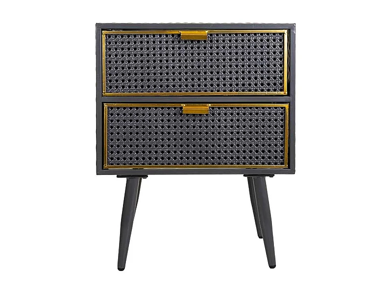 Comodino in metallo nero 50x30x62