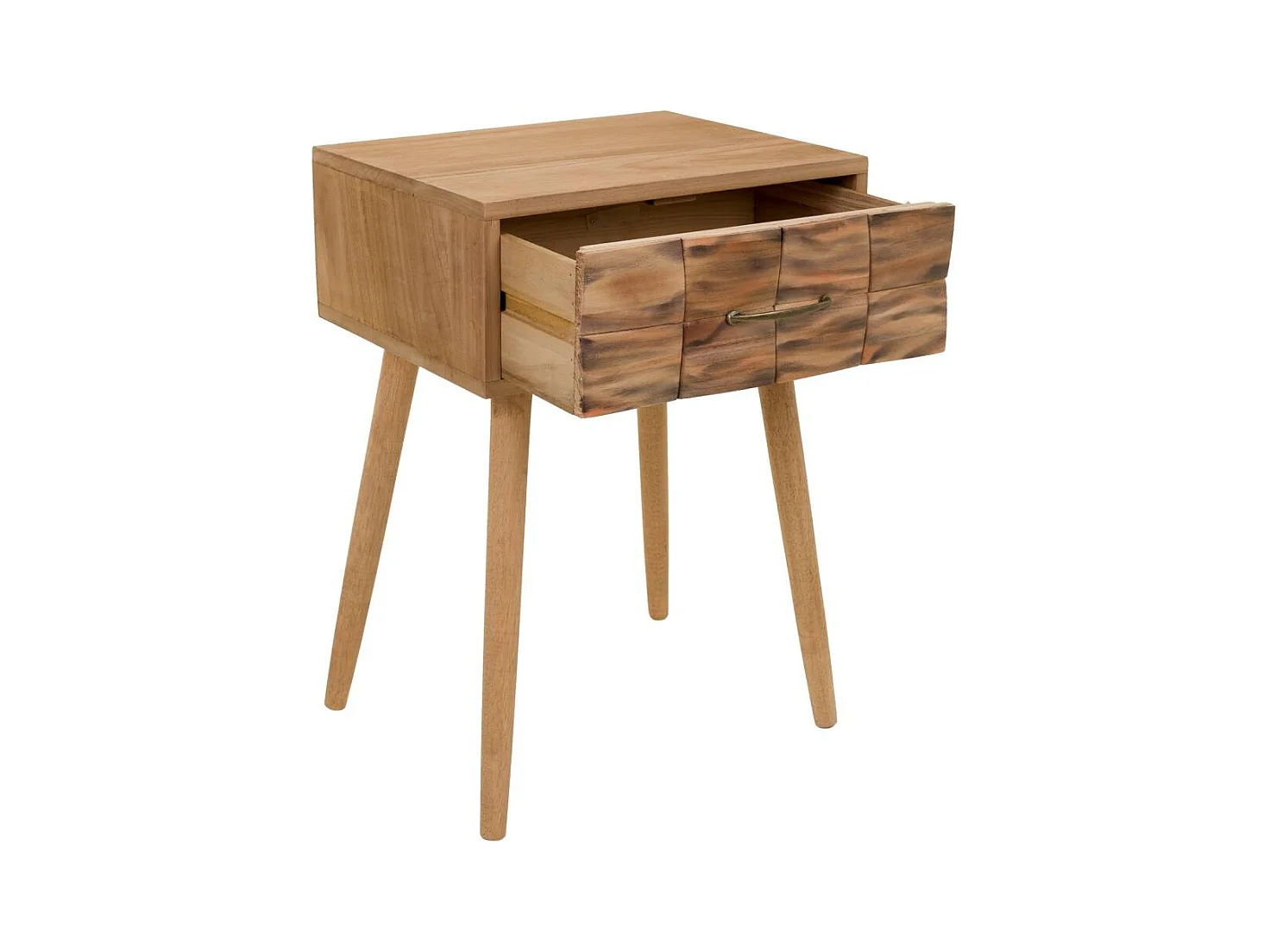 Mesa de cabeceira de madeira marrom 44x38x63