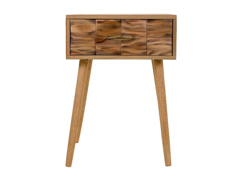 Mesa de cabeceira de madeira marrom 44x38x63