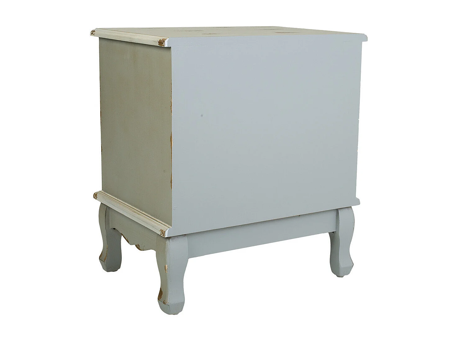 Nachttisch aus Holz und Bambusgitter, 50x36x56,5 cm