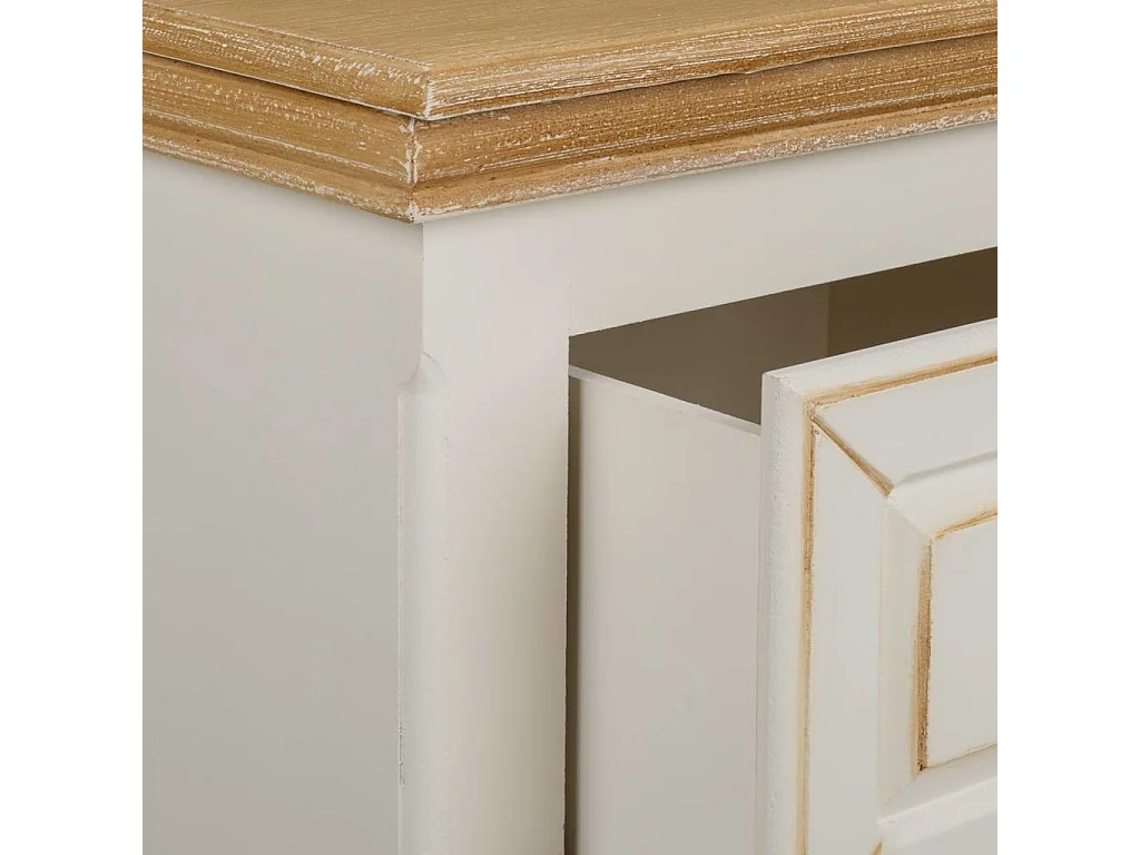 Mesa de cabeceira de madeira com 2 gavetas 37x33x53