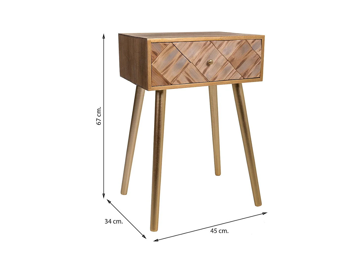 Tavolo in legno marrone 45x34x67h